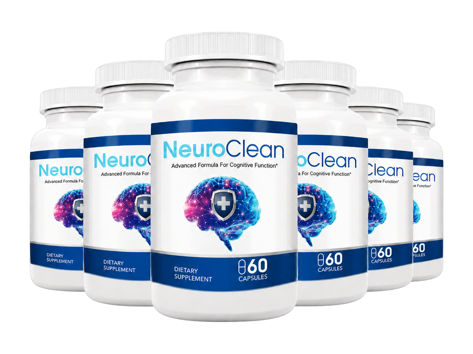 NeuroClean six bottle pack — 180 day supply of brain health capsules